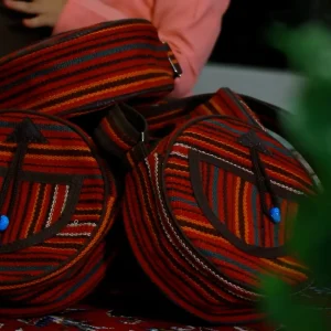 نمای کیف‌های آماده دوخته‌شده با پارچه جاجیم