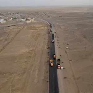 تصویر هوایی از جاده سازی