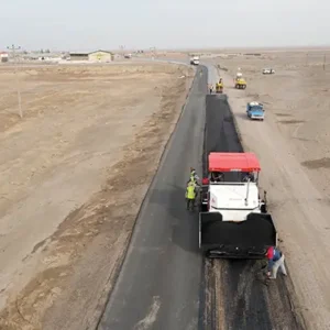 تصویر هوایی از ماشین آسفالت